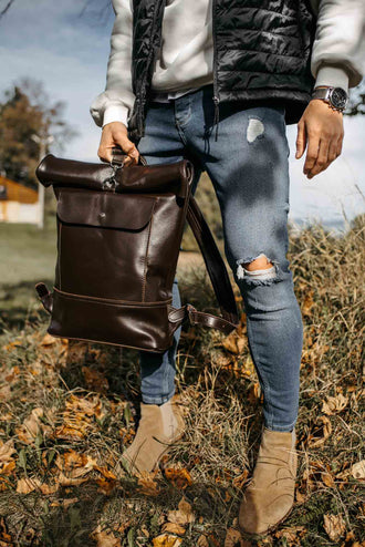 Мінімалістичний шкіряний рюкзак RollTop, фото 29 — Skin&Skin