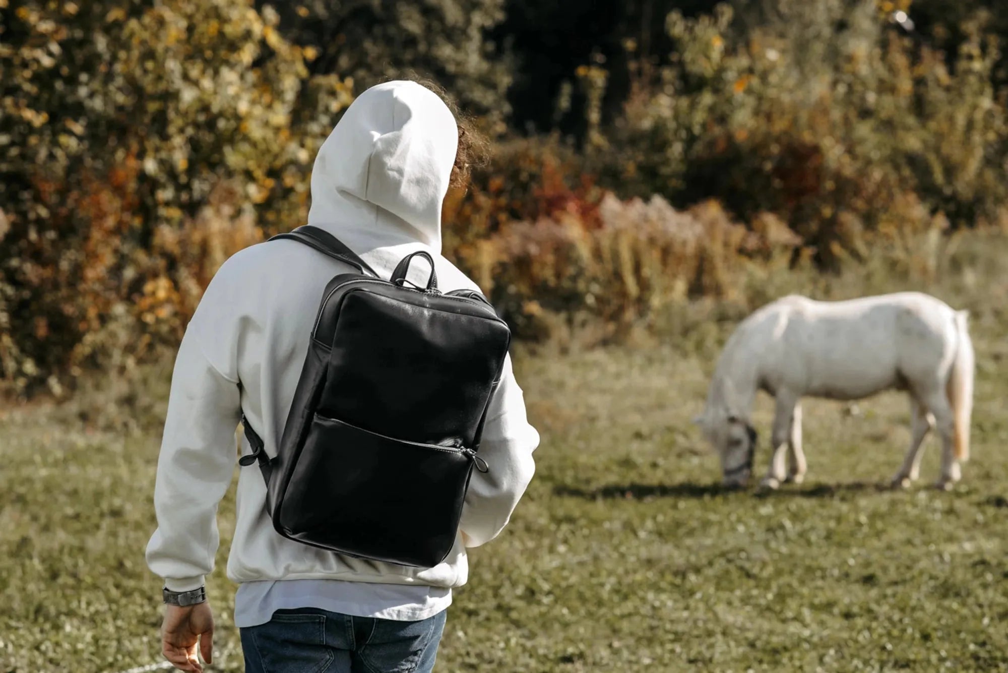 Leather Backpack for Laptop - Nomad | Black - Skin and Skin