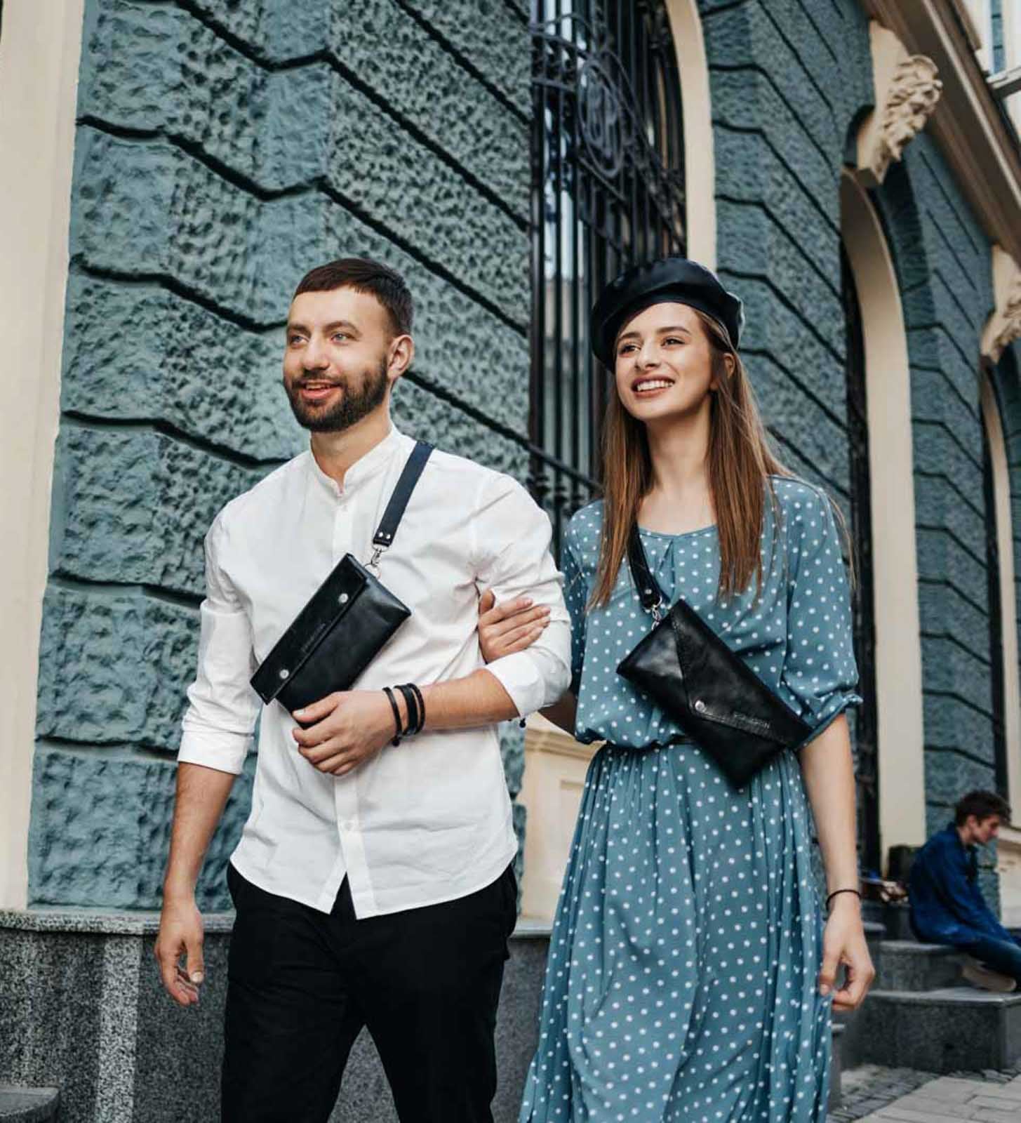 Поясна чоловіча сумка Crossbody M із натуральної шкіри, фото 12 — Skin&Skin