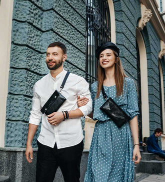 Поясна чоловіча сумка Crossbody M із натуральної шкіри, фото 12 — Skin&Skin