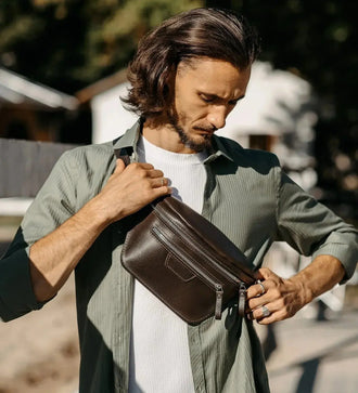 Поясна сумка Bum Bag з класичної шкіри для жінок та чоловіків, фото 21 — Skin&Skin