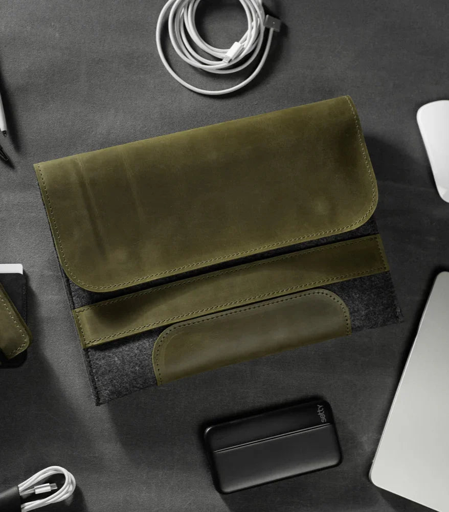 Чохол для MacBook зі шкіри та войлоку | Всі розміри