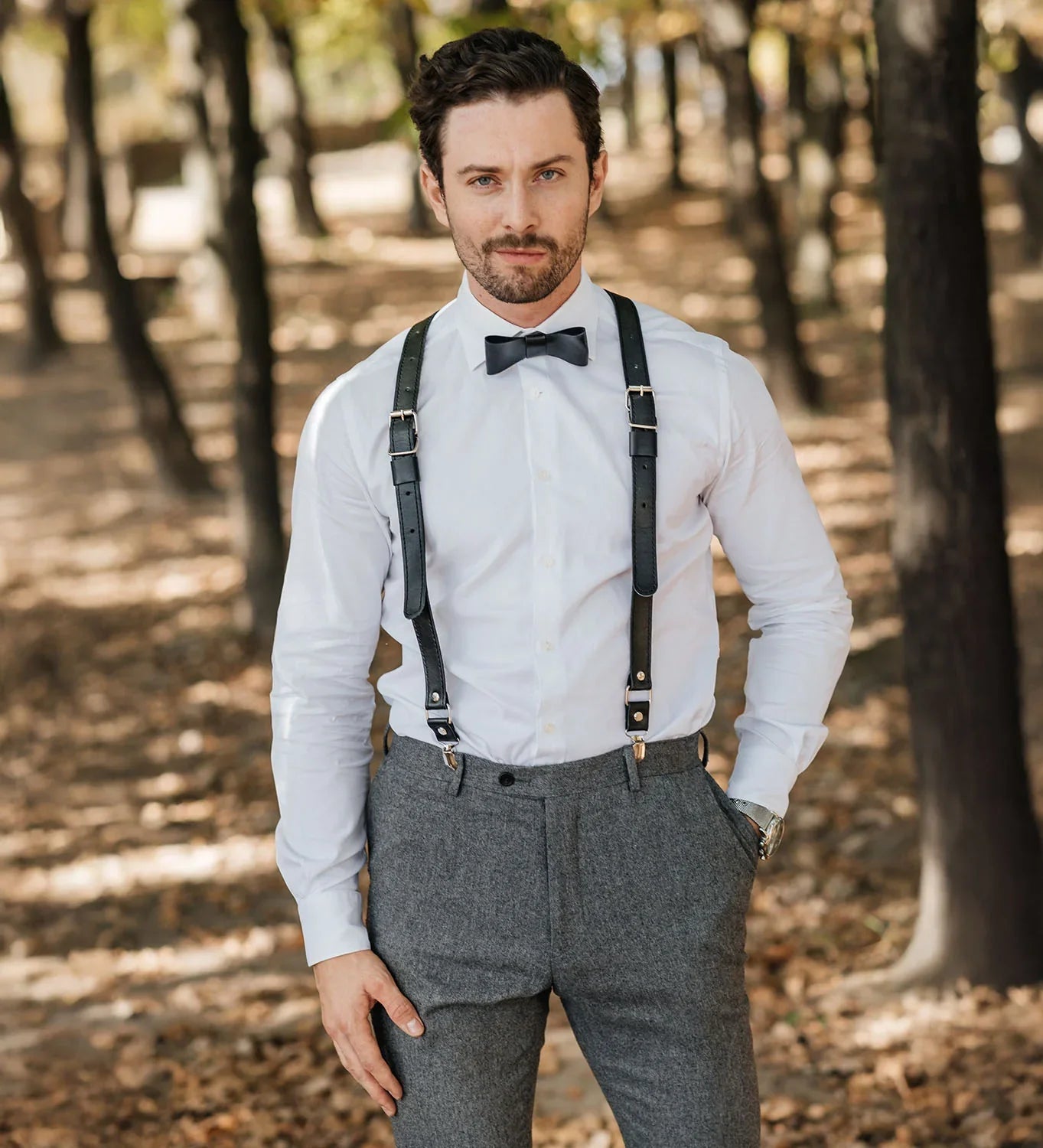 Шкіряні піддяжки з пряжками | 3 змінні кріплення