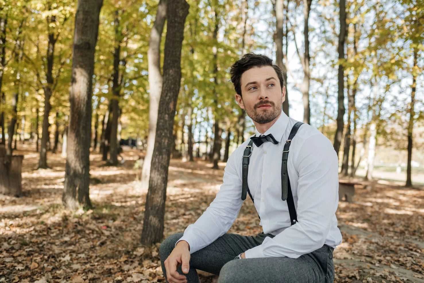 Premium Leather Braces with Buckles | Black - Skin and Skin