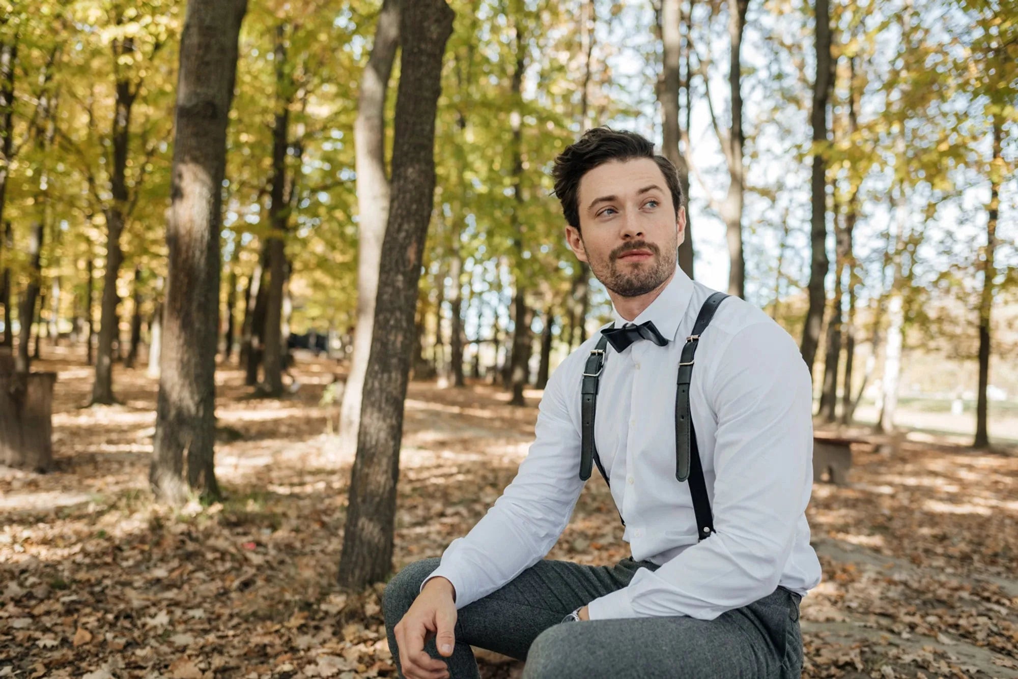 Premium Leather Braces with Buckles | Black - Skin and Skin