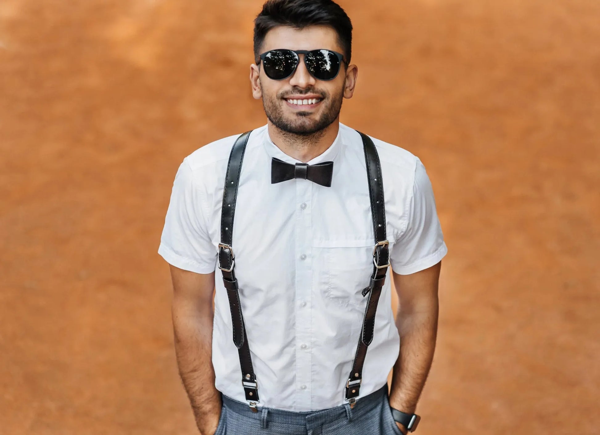 Premium Leather Braces with Buckles | Black - Skin and Skin