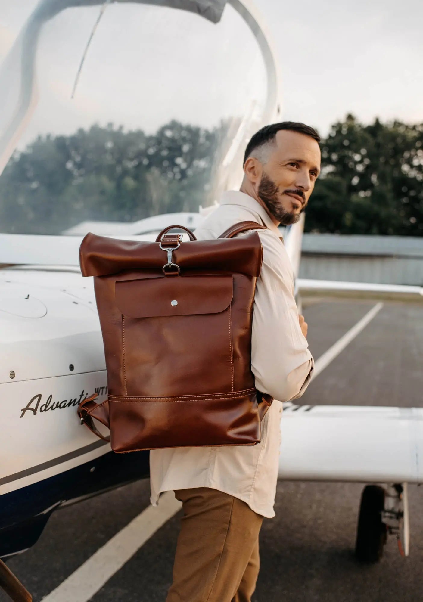 Мінімалістичний шкіряний рюкзак RollTop, фото 30 — Skin&Skin