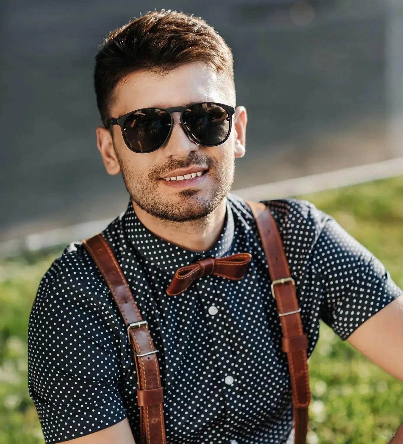 Чоловіча краватка-метелик з натуральної гладкої шкіри, фото 14 — Skin&Skin