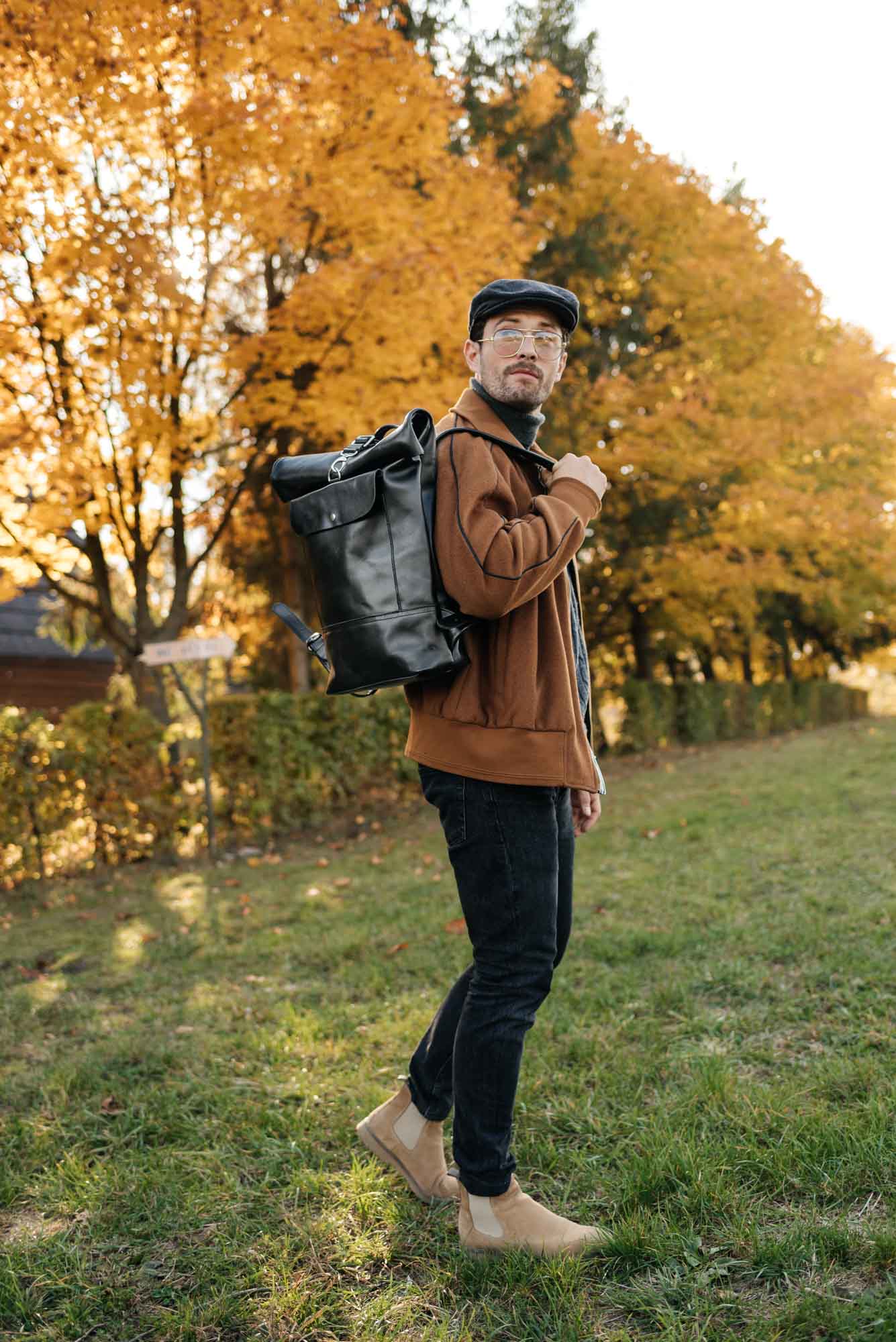 Мінімалістичний шкіряний рюкзак RollTop, фото 8 — Skin&Skin