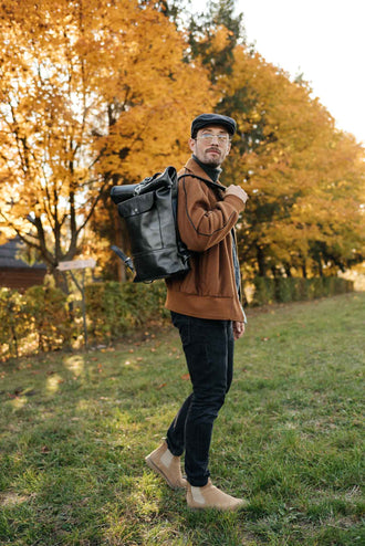 Мінімалістичний шкіряний рюкзак RollTop, фото 8 — Skin&Skin