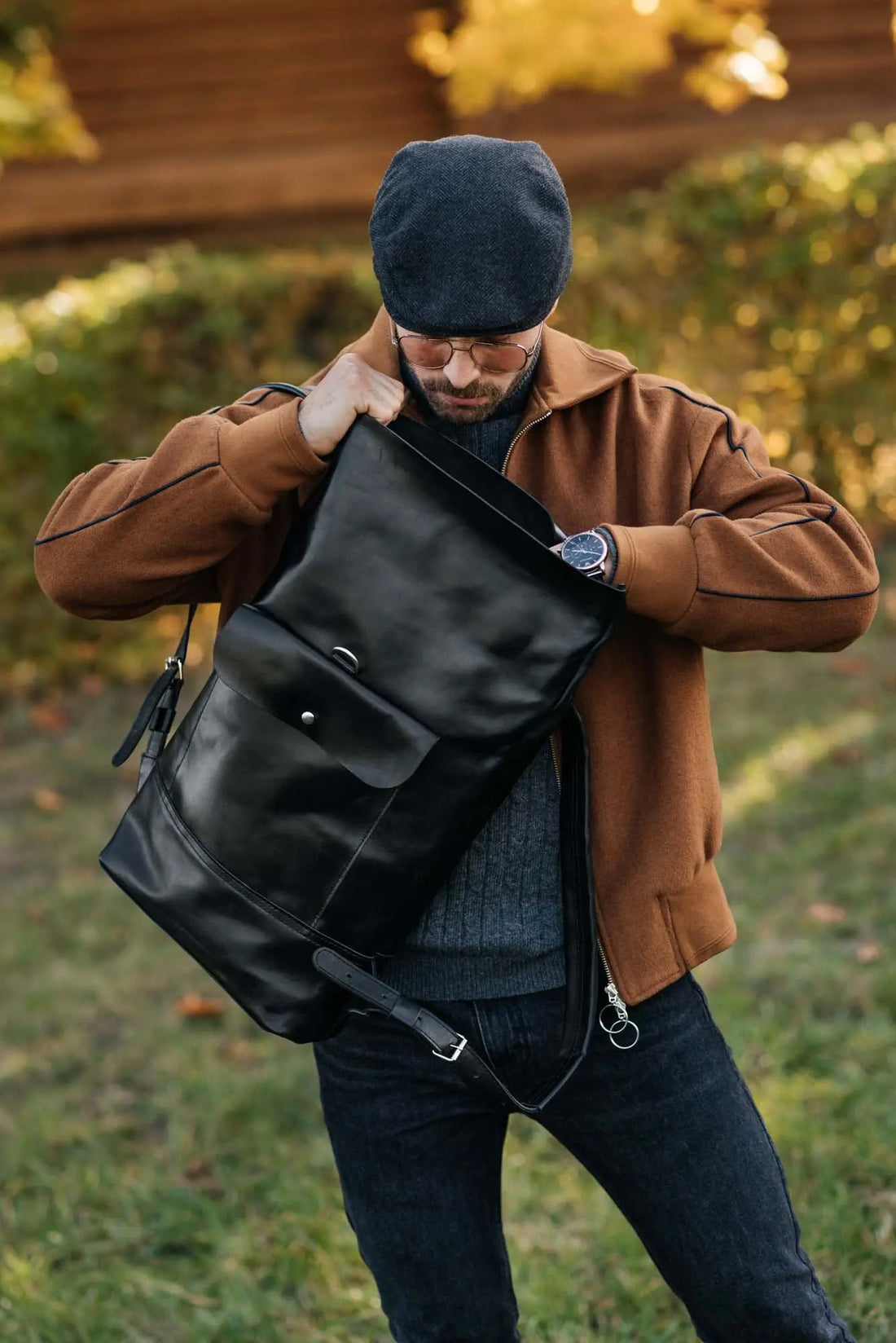 Мінімалістичний шкіряний рюкзак RollTop, фото 2 — Skin&Skin