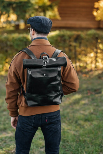 Мінімалістичний шкіряний рюкзак RollTop, фото 9 — Skin&Skin