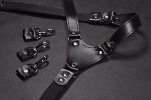 Premium Leather Braces with Buckles | Black - Skin and Skin