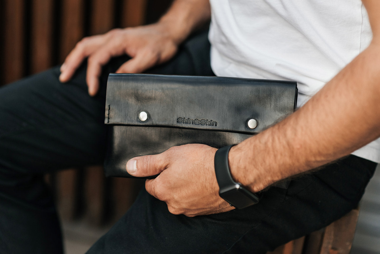 Поясна чоловіча сумка Crossbody M із натуральної шкіри, фото 6 — Skin&Skin