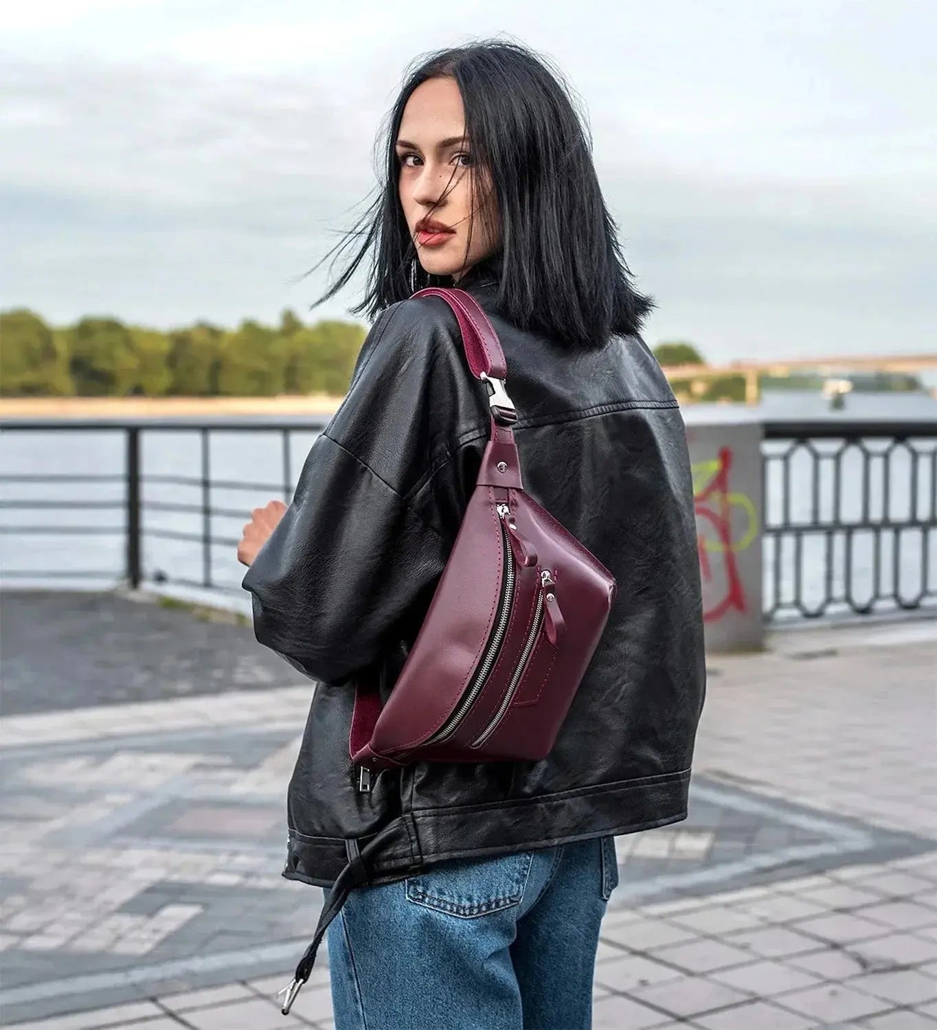 Поясна сумка Bum Bag з класичної шкіри для жінок та чоловіків, фото 35 — Skin&Skin
