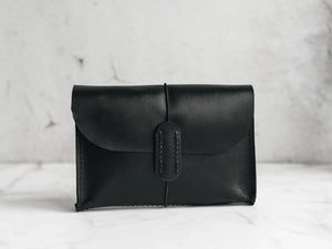 Leather Tech Pouch - Saver | Black - Skin and Skin
