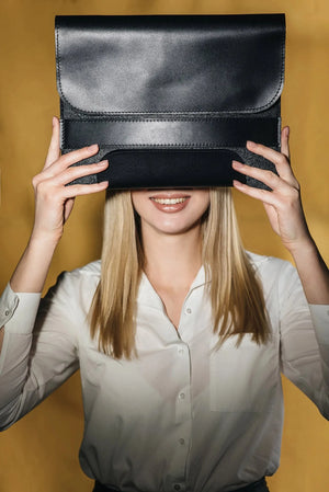 Leather & Wool MacBook Case | Smooth Black - Skin and Skin