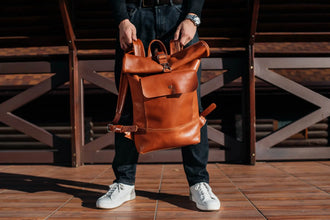 Мінімалістичний шкіряний рюкзак RollTop, фото 43 — Skin&Skin
