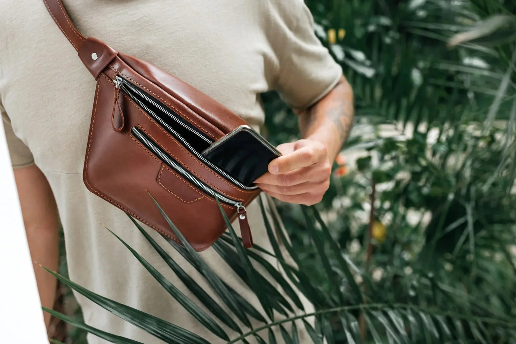 Поясна сумка Bum Bag з класичної шкіри для жінок та чоловіків, фото 32 — Skin&Skin