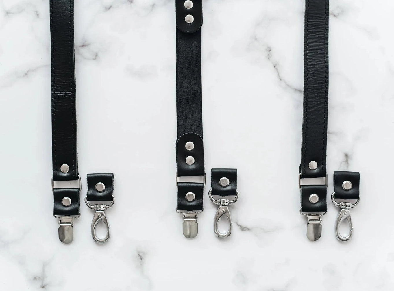 Premium Leather Braces with Buckles | Black - Skin and Skin