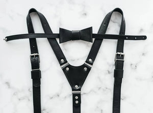 Premium Leather Braces with Buckles | Black - Skin and Skin
