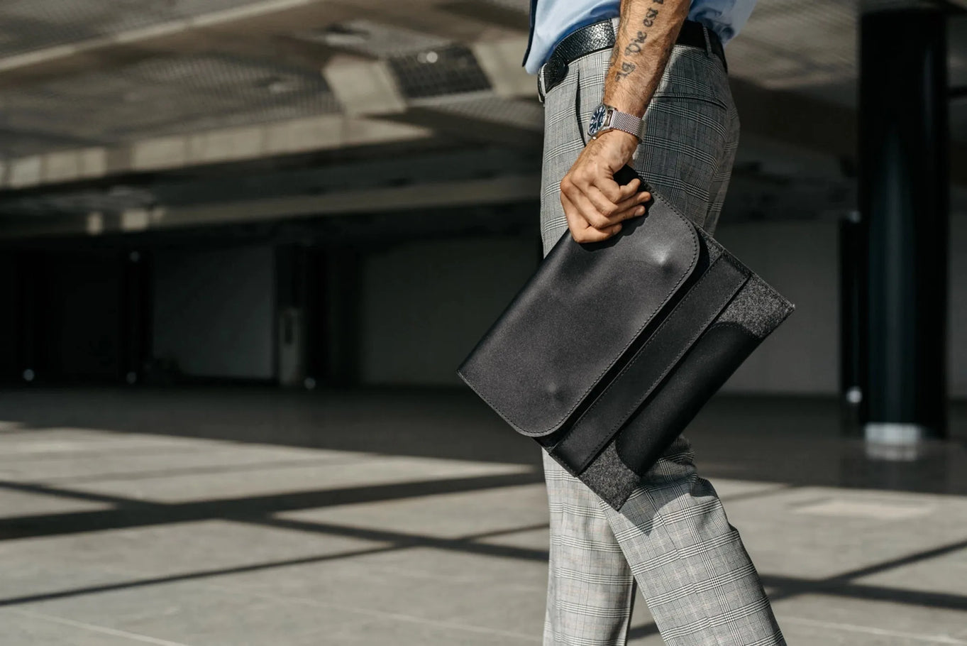 Leather & Wool MacBook Case | Smooth Black - Skin and Skin