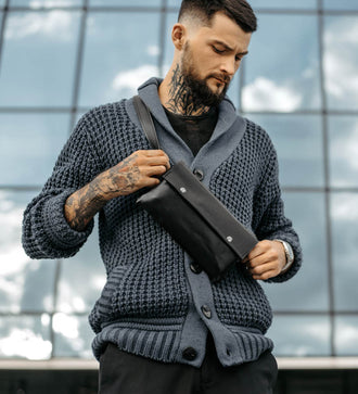 Поясна чоловіча сумка Crossbody M із натуральної шкіри — Skin&Skin