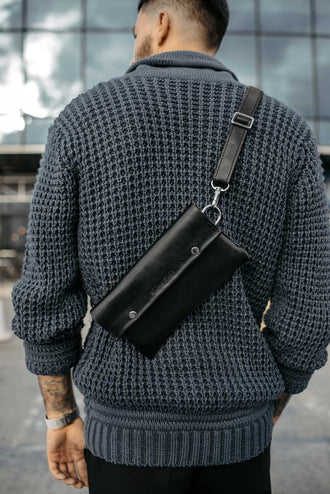Поясна чоловіча сумка Crossbody M із натуральної шкіри, фото 4 — Skin&Skin