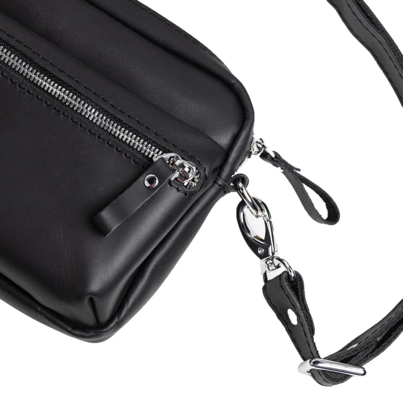 WalkBag - Leather Crossbody for Everyday | Smooth | Black - Skin and Skin