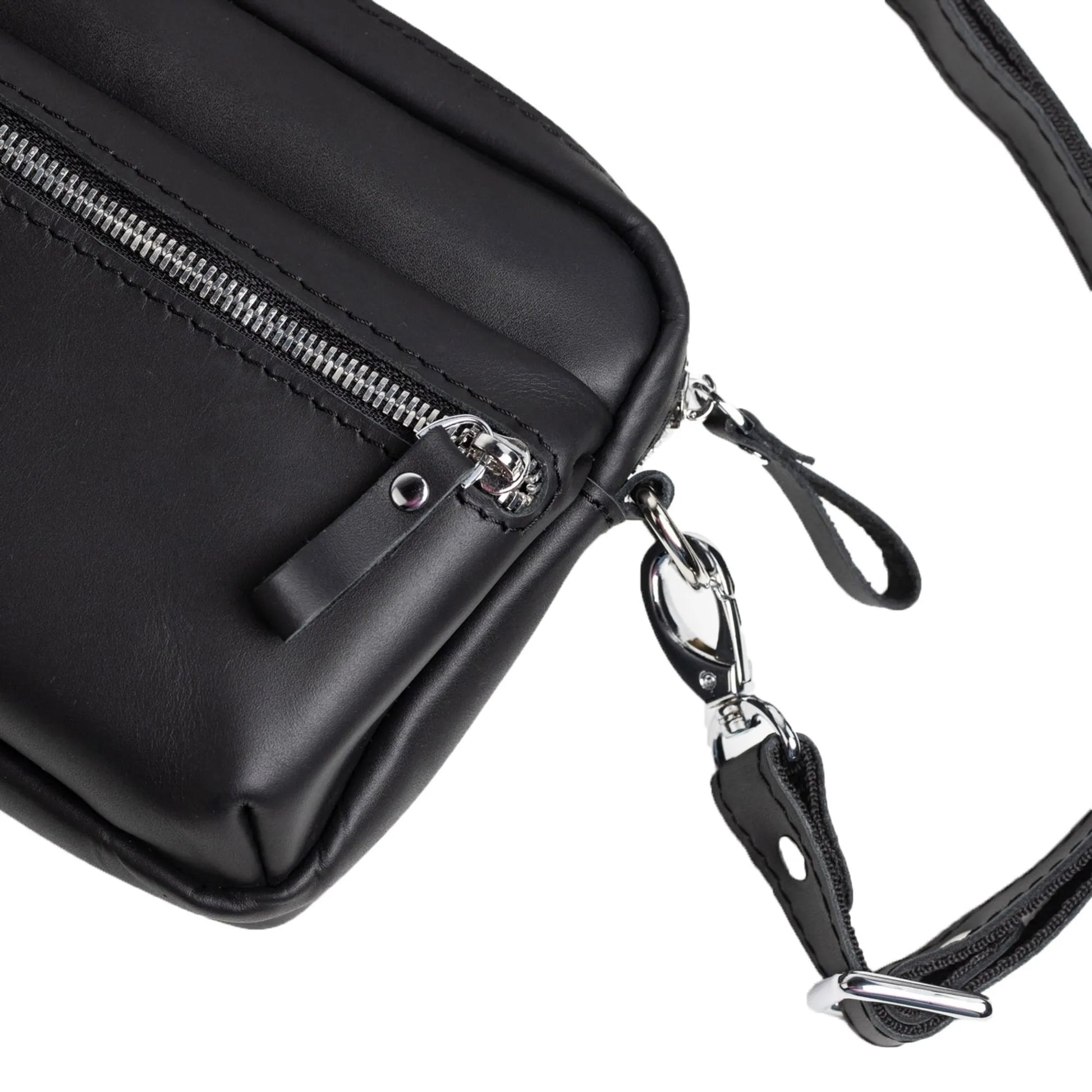 WalkBag - Leather Crossbody for Everyday | Smooth | Black - Skin and Skin