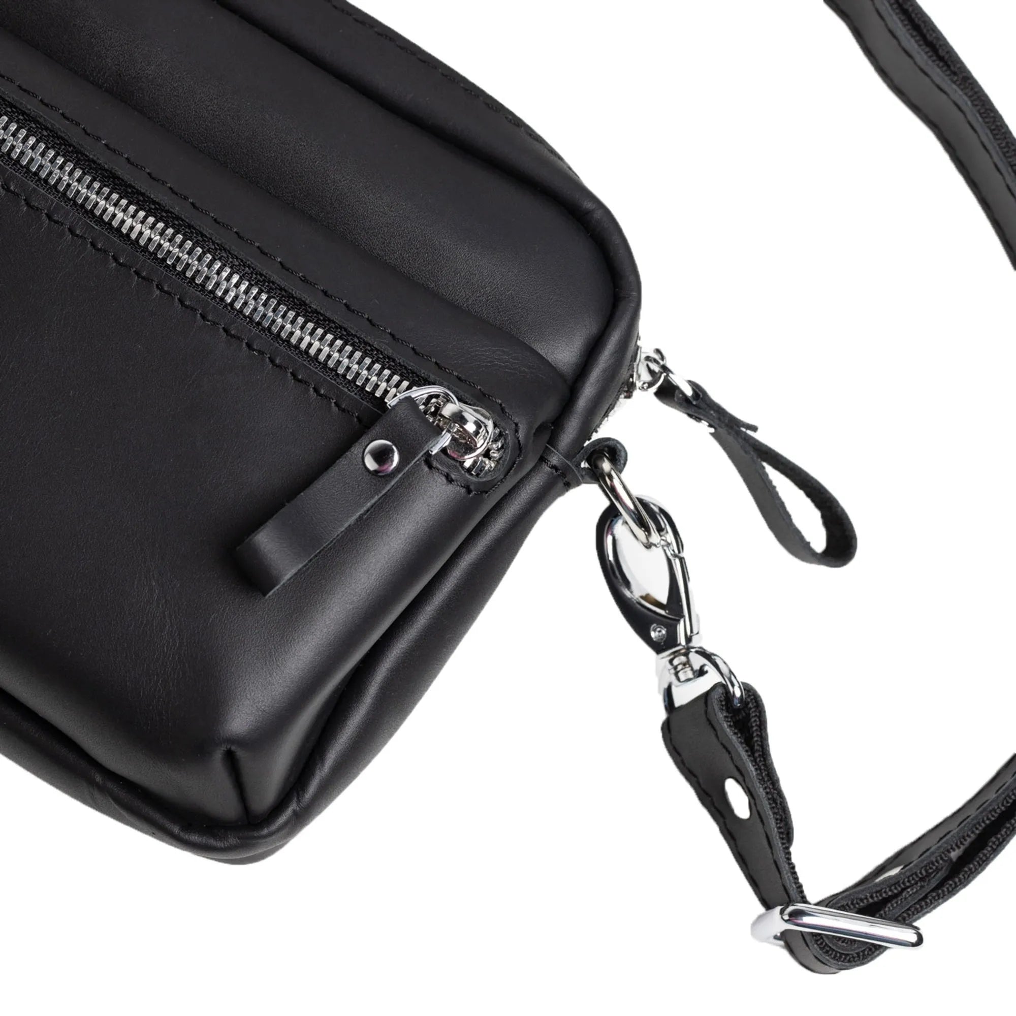 WalkBag - Leather Crossbody for Everyday | Smooth | Black - Skin and Skin