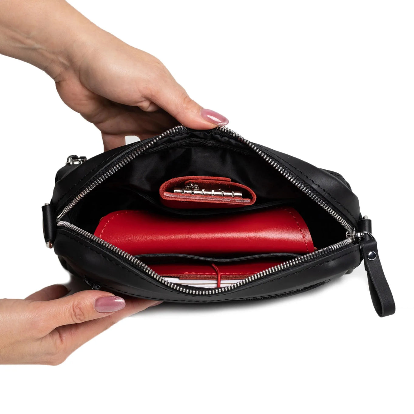 WalkBag - Leather Crossbody for Everyday | Smooth | Black - Skin and Skin