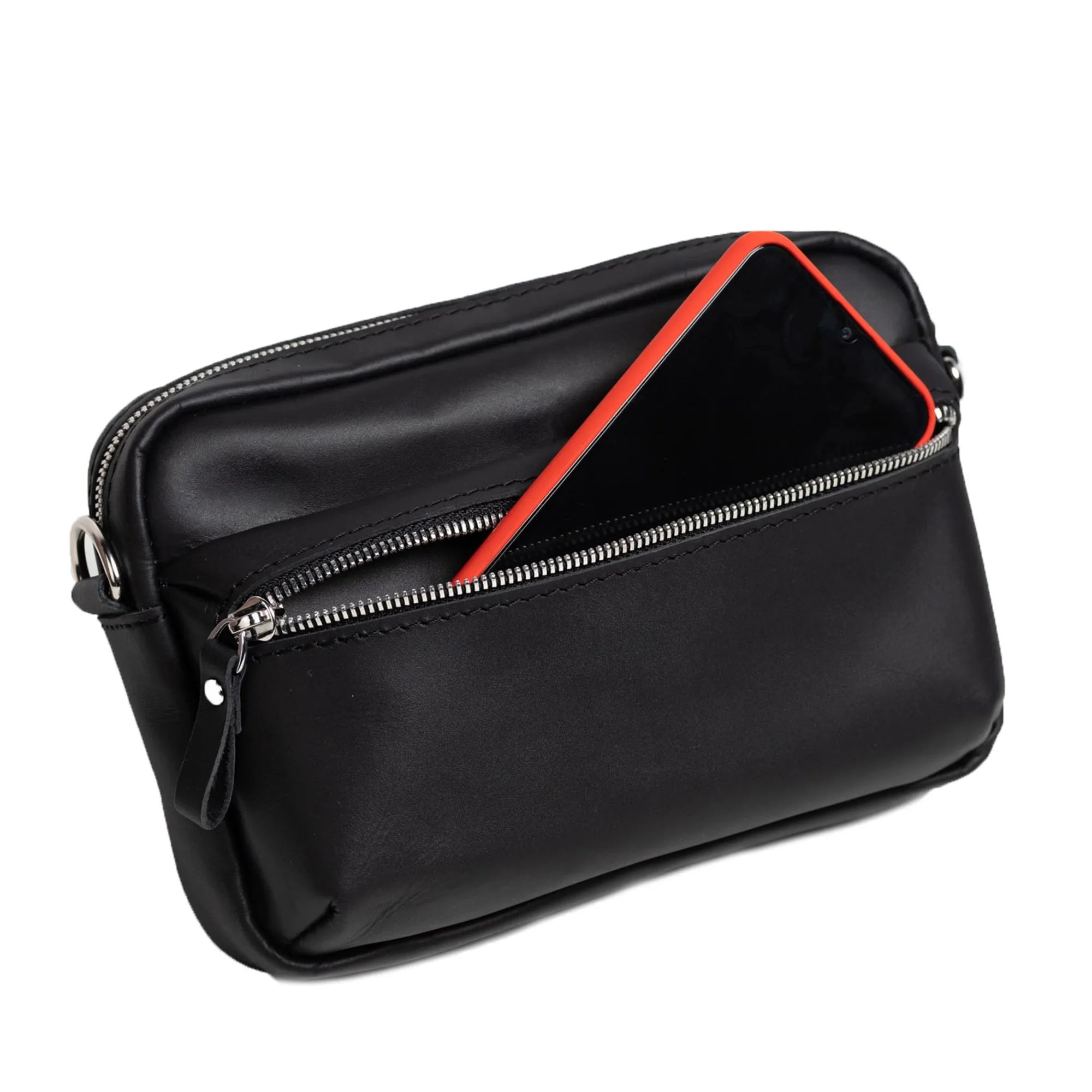 WalkBag - Leather Crossbody for Everyday | Smooth | Black - Skin and Skin