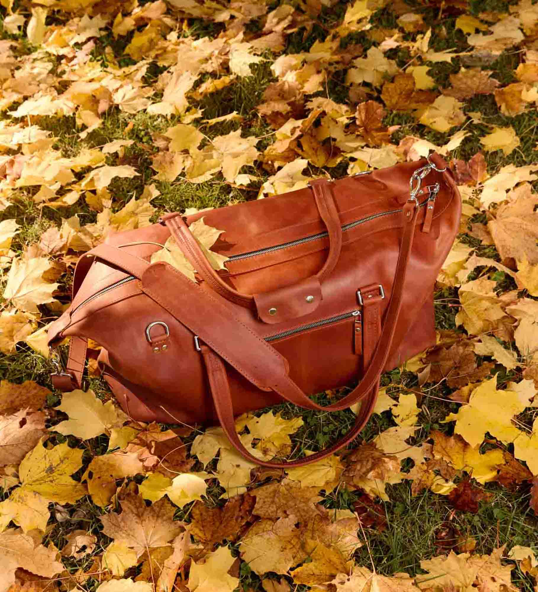 Шкіряна дорожня сумка ручної роботи Stout – розмір M/L