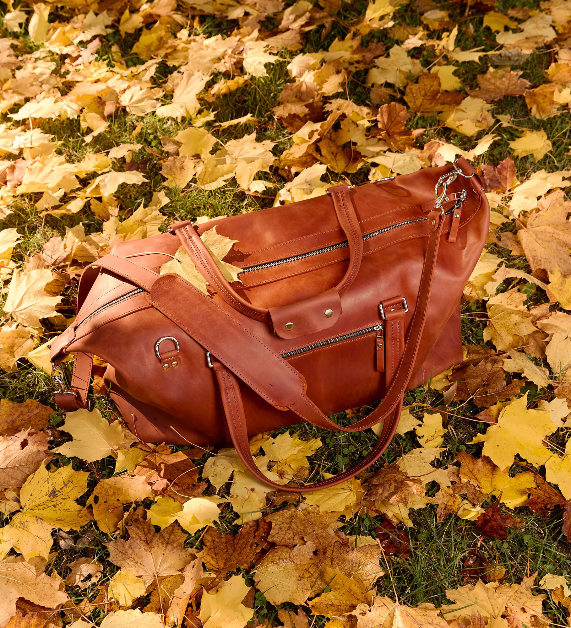 Шкіряна дорожня сумка ручної роботи Stout – розмір M/L