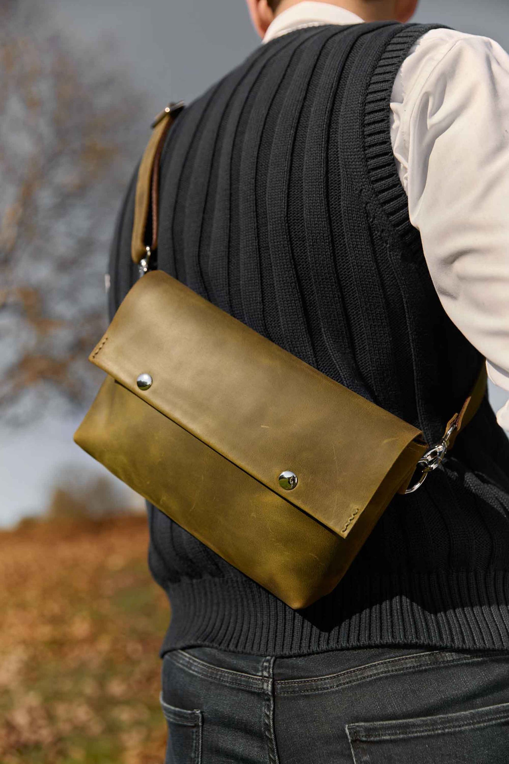 Crossbody L – чоловіча сумка з матової шкіри 3 в 1, фото 39 — Skin&Skin