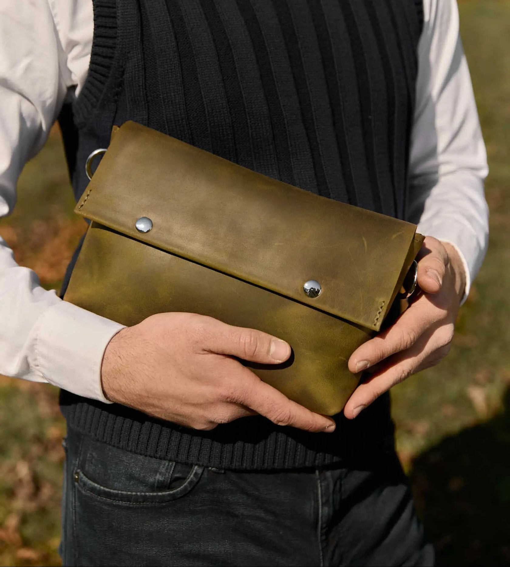 Crossbody L – чоловіча сумка з матової шкіри 3 в 1, фото 36 — Skin&Skin