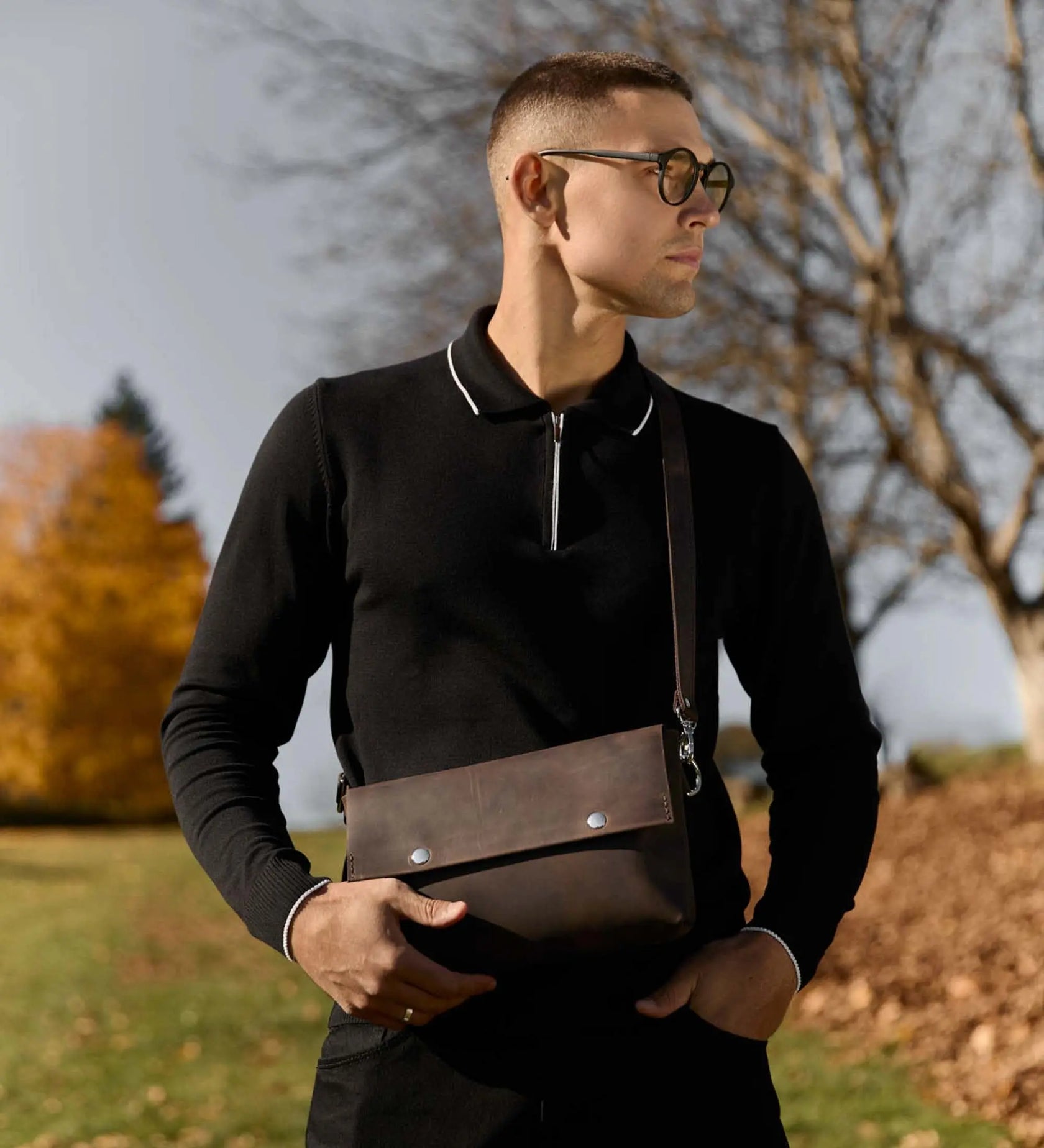 Crossbody L – чоловіча сумка з матової шкіри 3 в 1, фото 28 — Skin&Skin