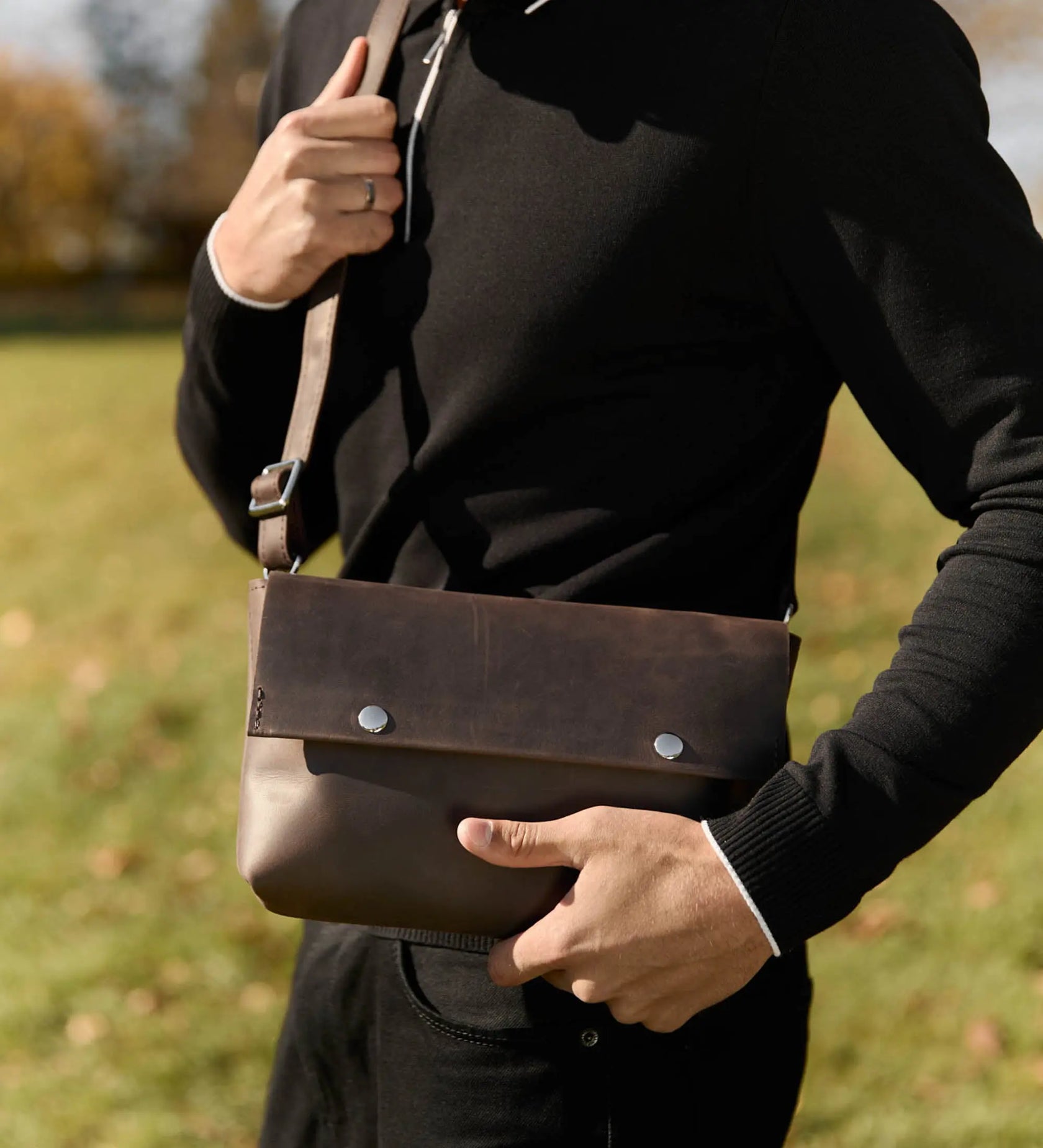 Crossbody L – чоловіча сумка з матової шкіри 3 в 1, фото 29 — Skin&Skin