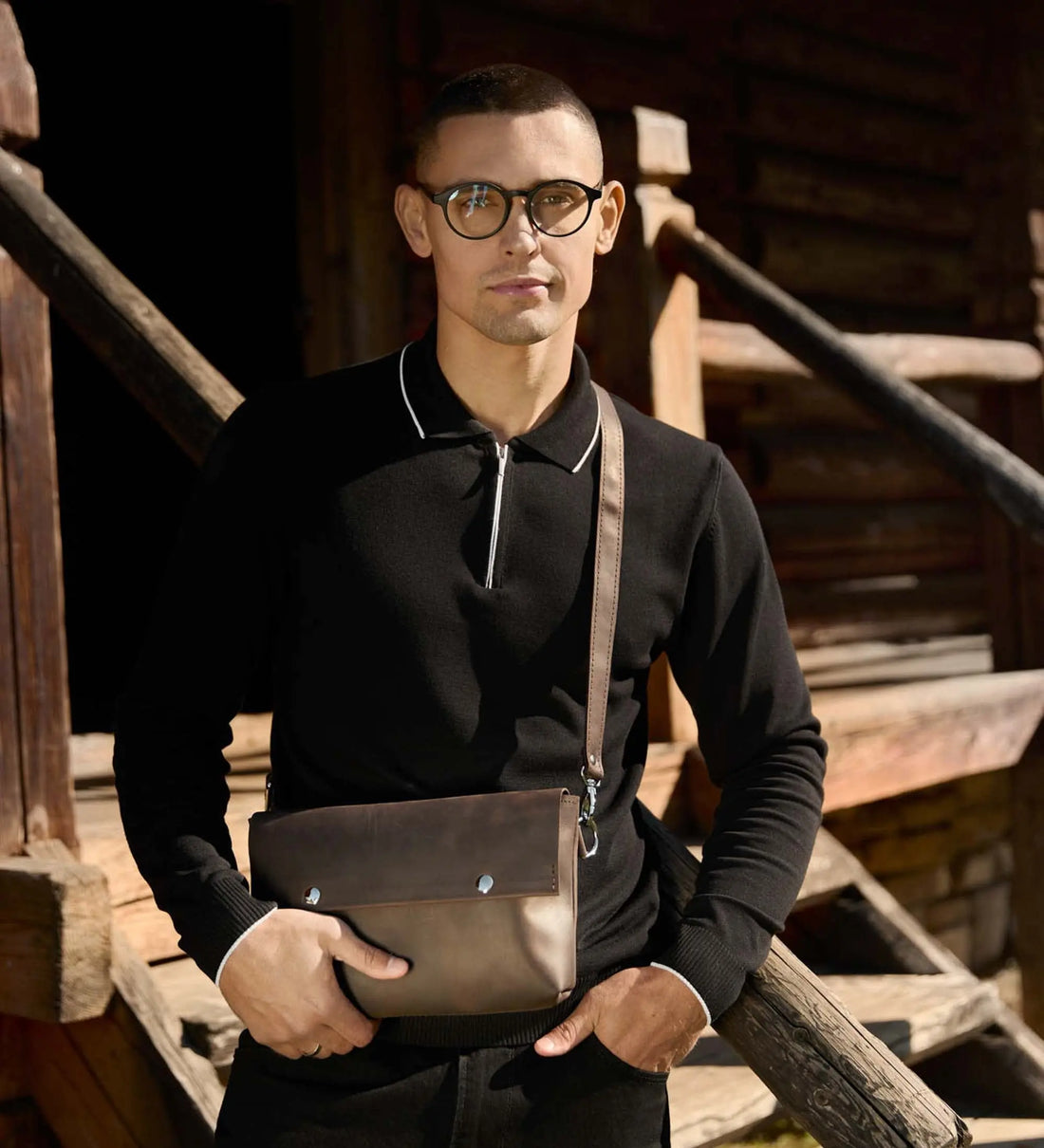 Crossbody L – чоловіча сумка з матової шкіри 3 в 1, фото 2 — Skin&Skin