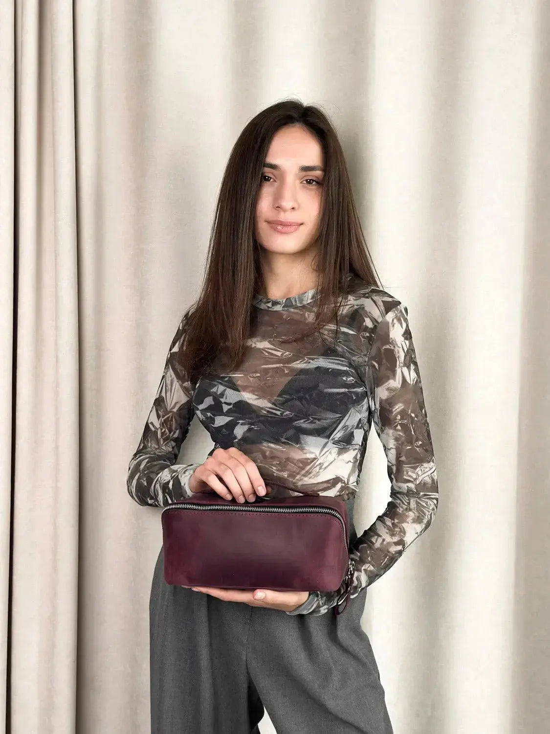 Містка жіноча косметичка BeautyBox з натуральної шкіри Crazy Horse, фото 32 — Skin&Skin