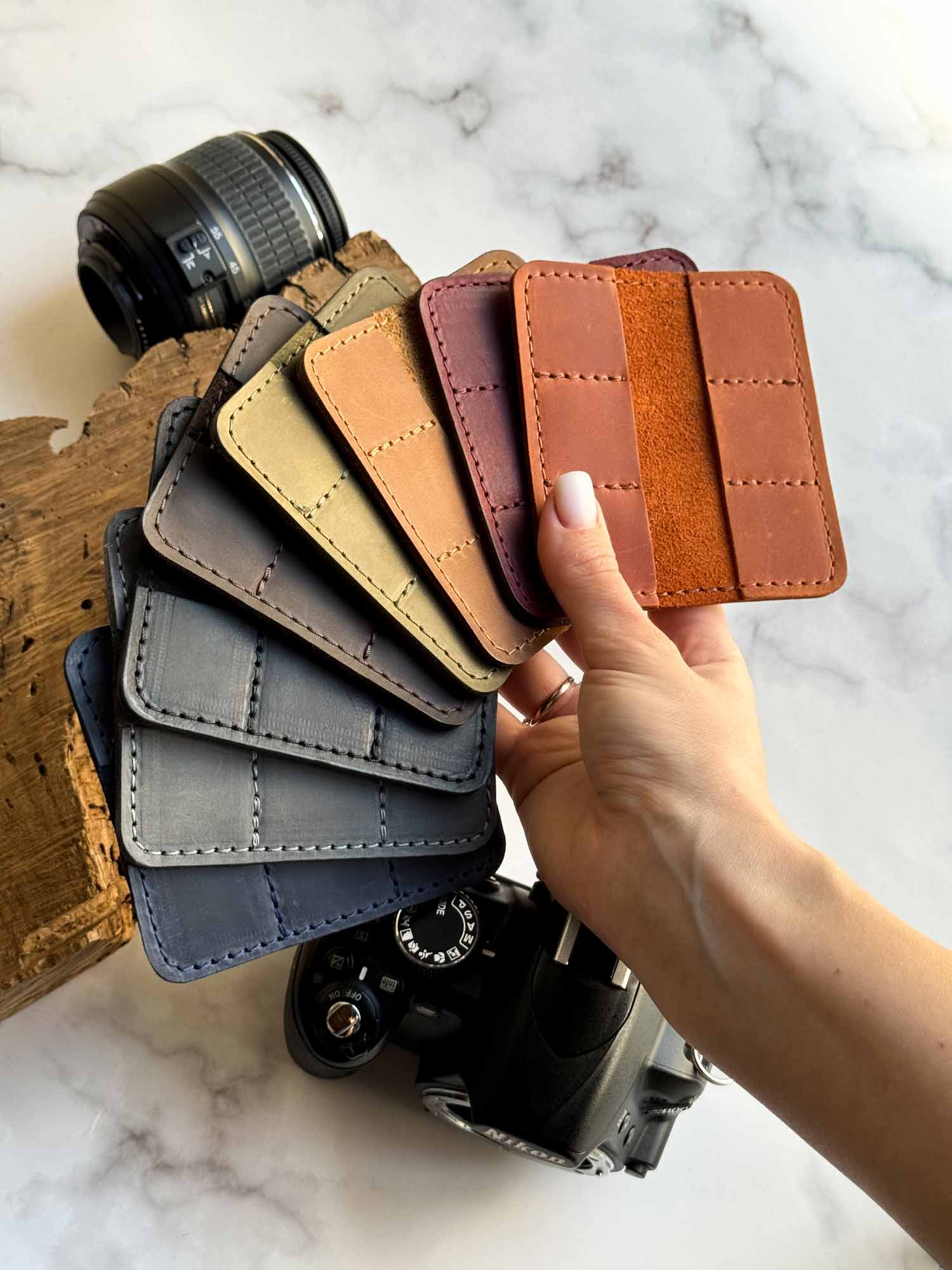 Кейс для SD-карт зі шкіри Crazy Horse на 6 слотів | Органайзер для фотографа