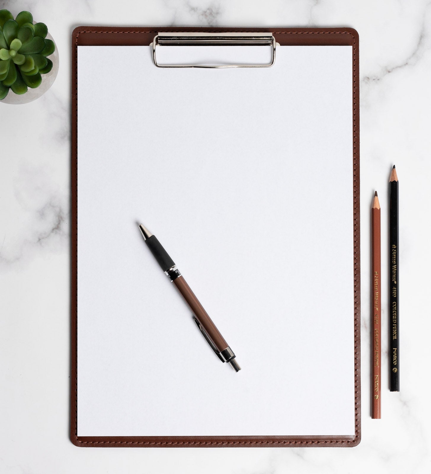 Шкіряна папка-планшет А4 з притиском