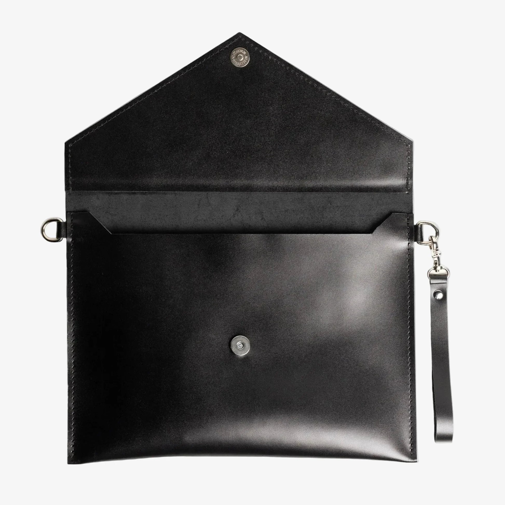 Leather Envelope Clutch - A4 | Smooth Black - Skin and Skin
