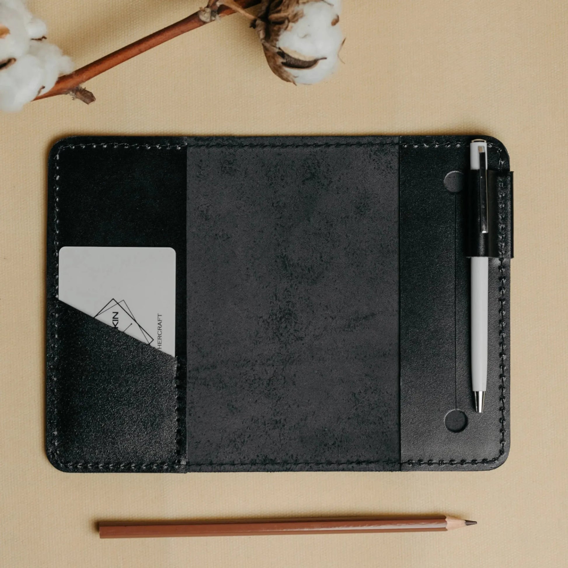 Leather Notebook cover A6, A5, B5, B6, A4 | Black - Skin and Skin