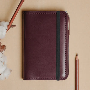 Leather Notebook cover A6, A5, B5, B6, A4 | Burgundy - Skin and Skin