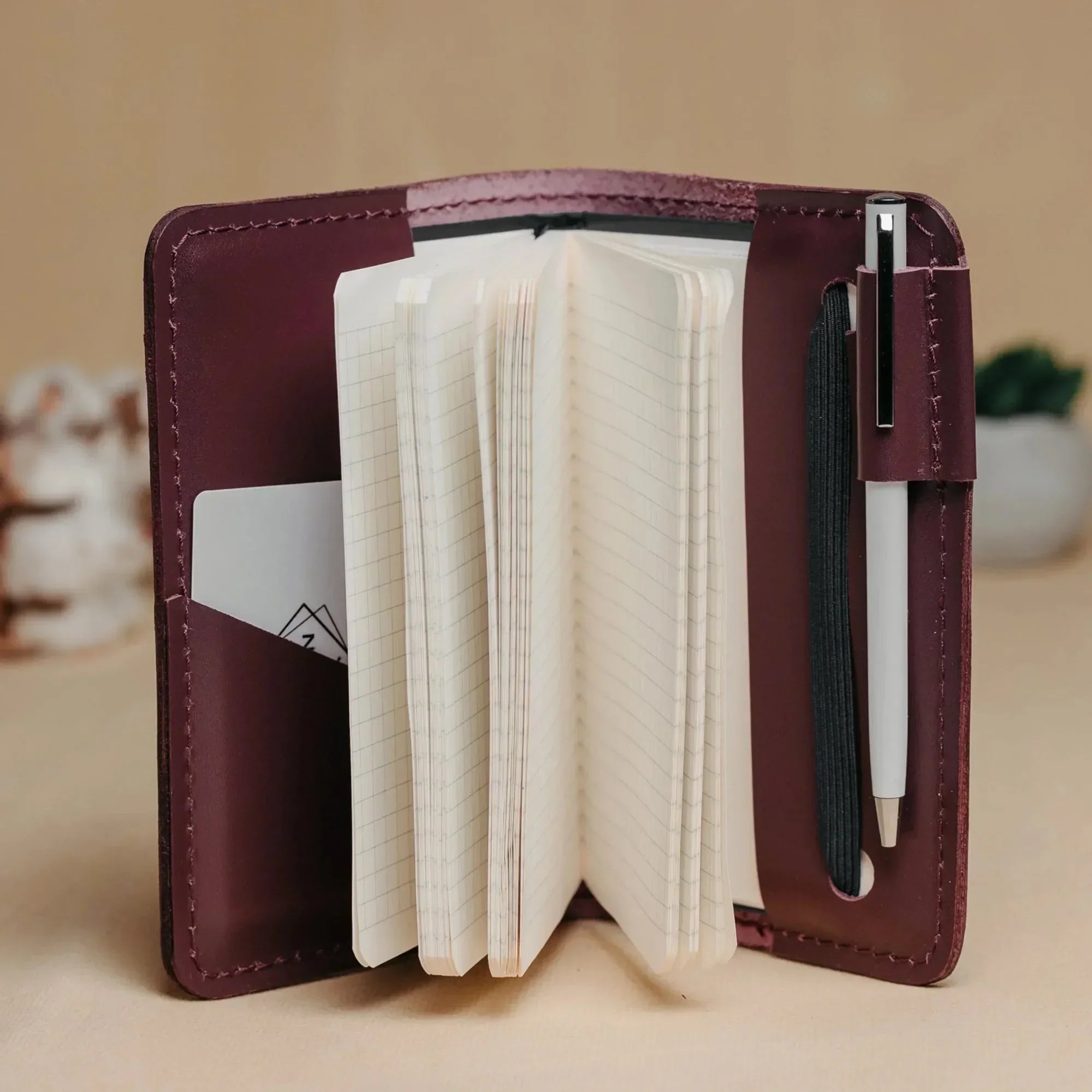 Leather Notebook cover A6, A5, B5, B6, A4 | Burgundy - Skin and Skin
