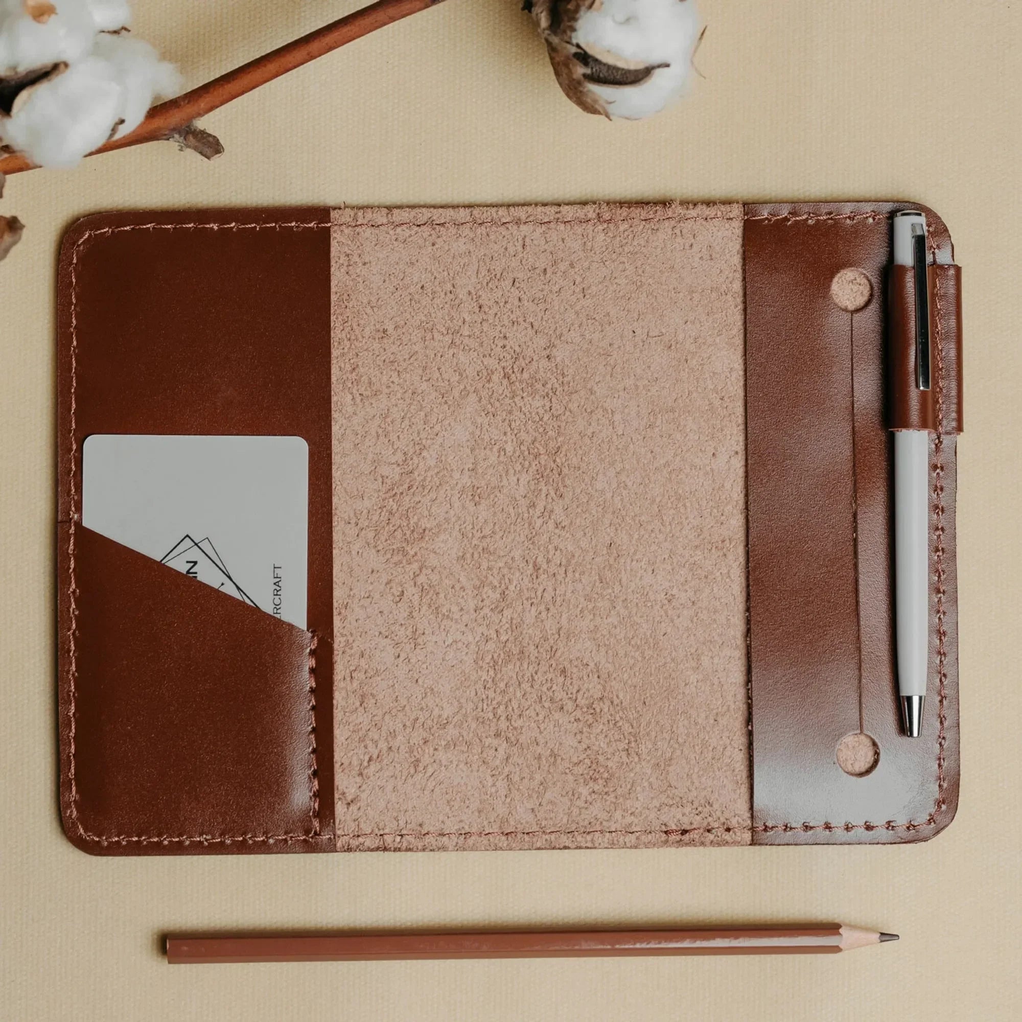 Leather Notebook cover A6, A5, B5, B6, A4 | Cognac - Skin and Skin