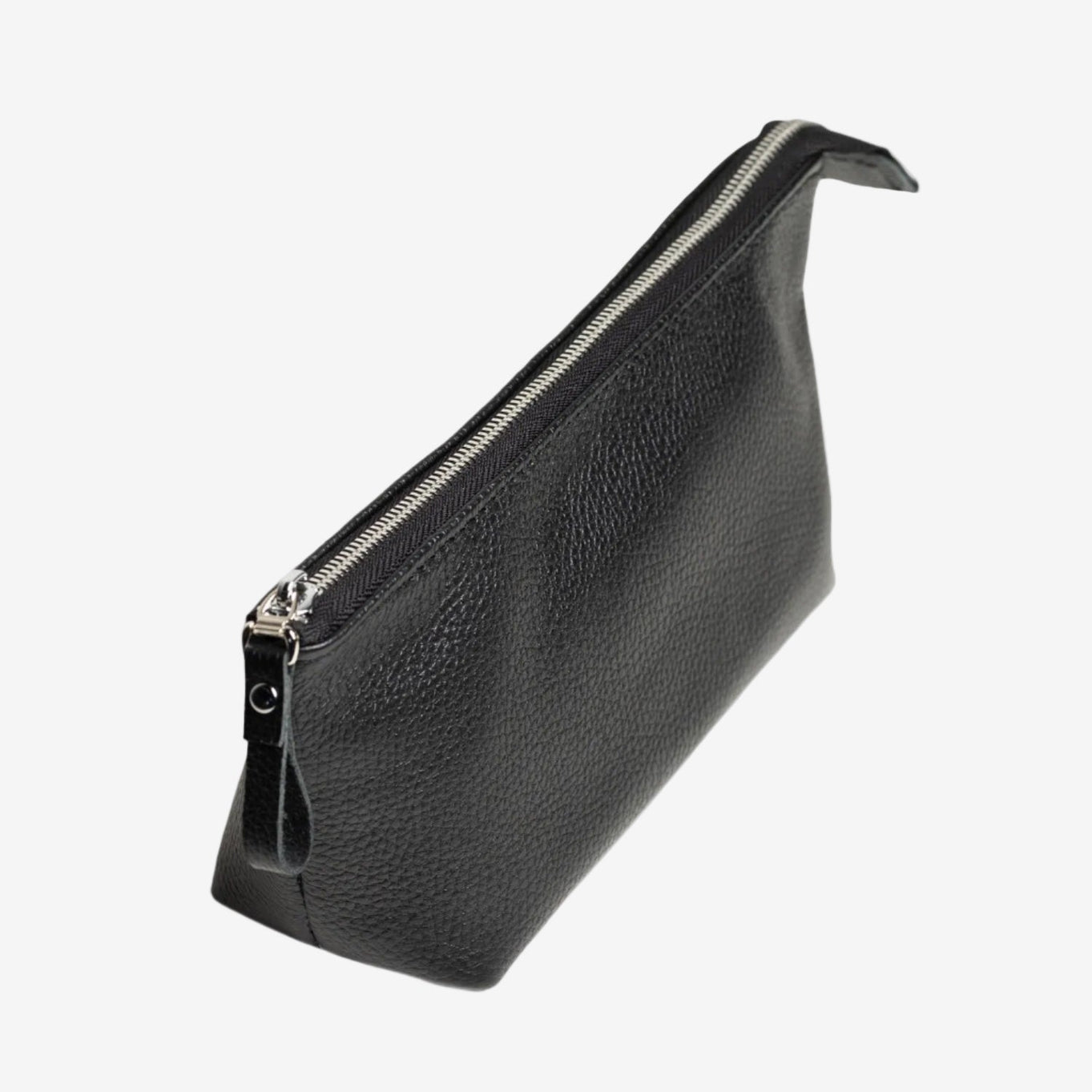 Full grain Leather Makeup Bag - Allure | Graini Black - Skin and Skin