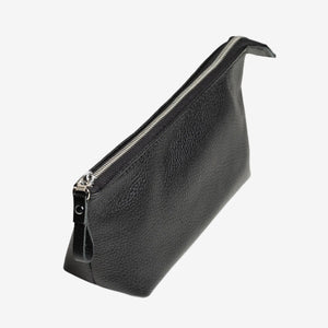 Full grain Leather Makeup Bag - Allure | Graini Black - Skin and Skin